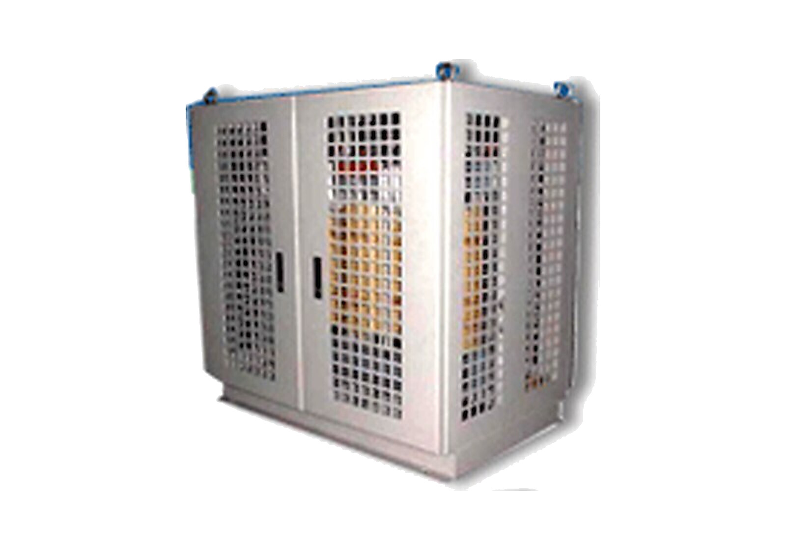 NEEL K-rated dry-type isolation transformer in a ventilated mesh enclosure