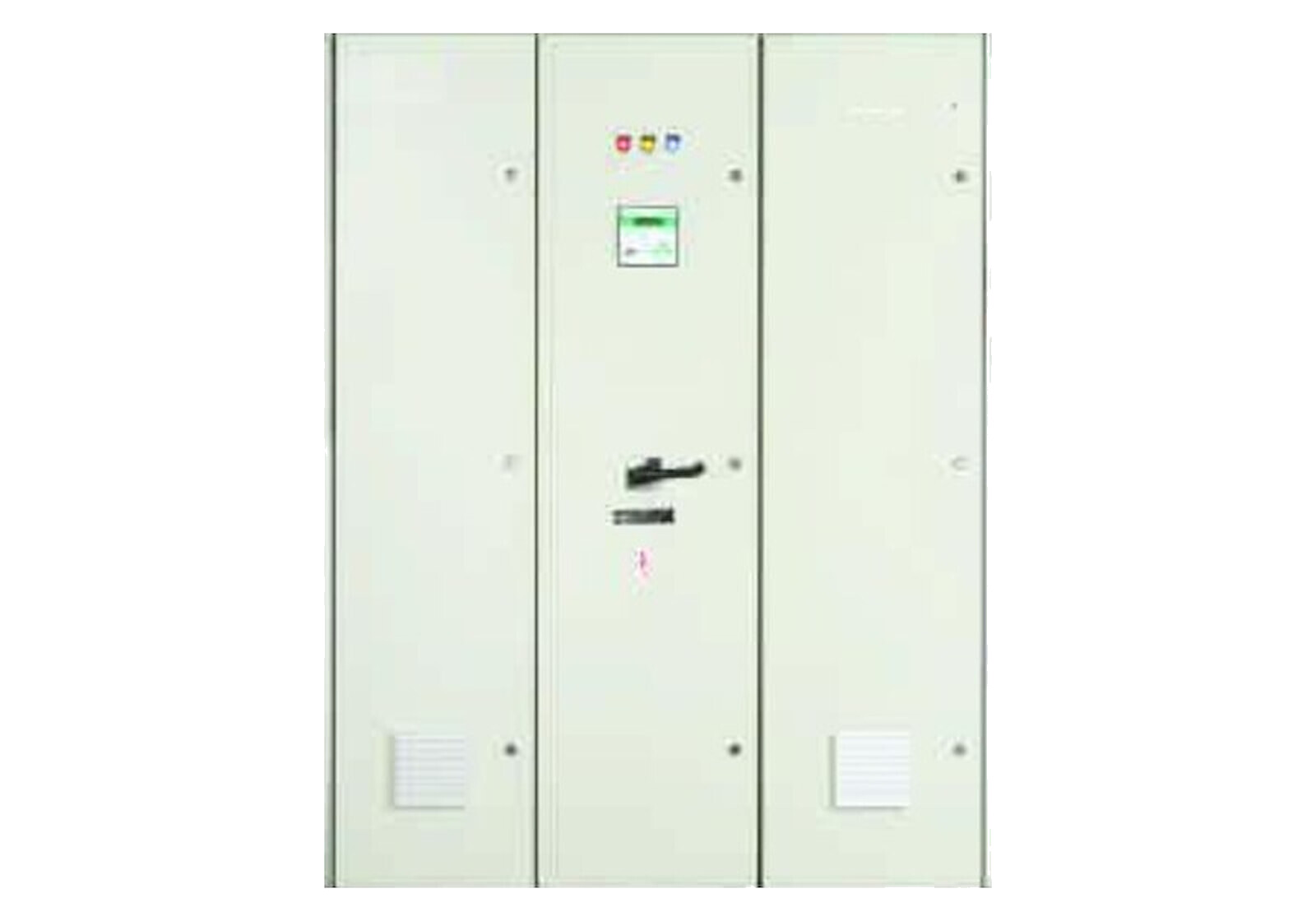 NEEL real time power factor correction panel, three-section floor-standing cabinet with controller display