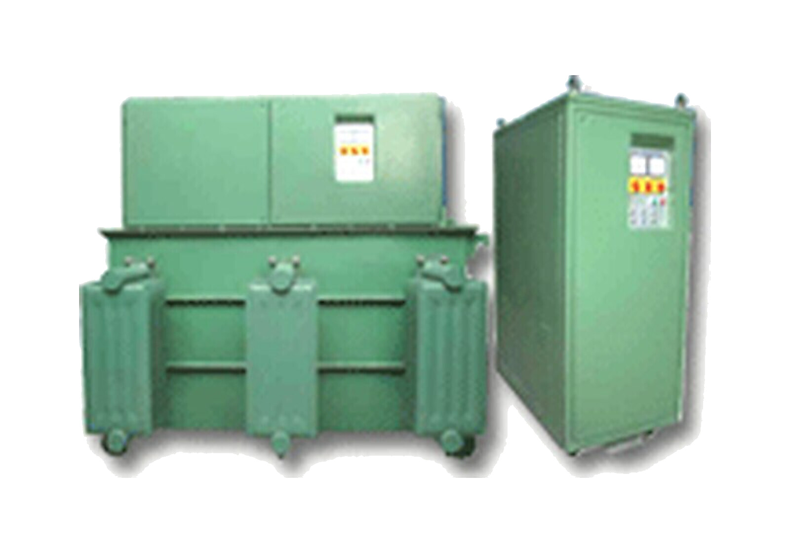 NEEL servo voltage stabilizers in green enclosures